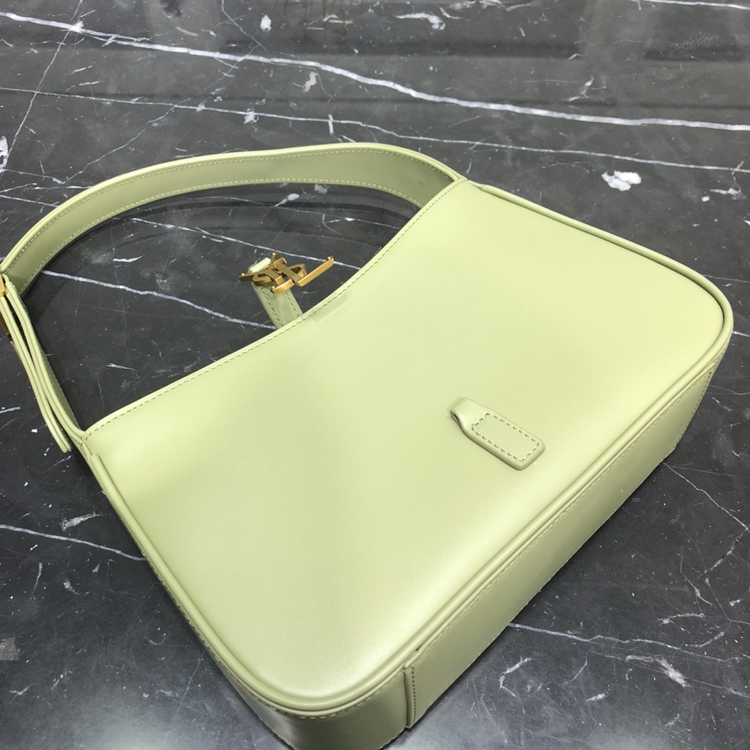 Saint Laurent LE 5 A 7 Smooth Calfskin Shoulder Bag Handbag Light Green 657228 